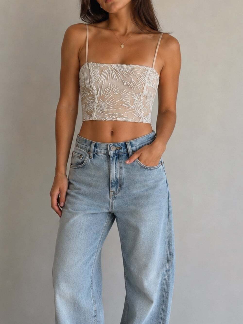 Boohoo Petite Embroidered Lace Bustier Crop Top | Coquette Corset Going Out Top